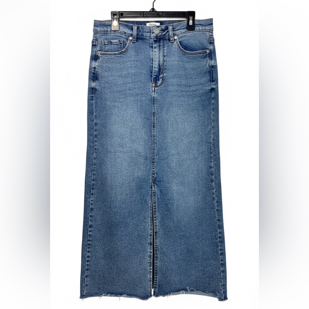 Kensie Jeans Vintage Luxe High Rise Midi Denim Skirt | Size 4/27